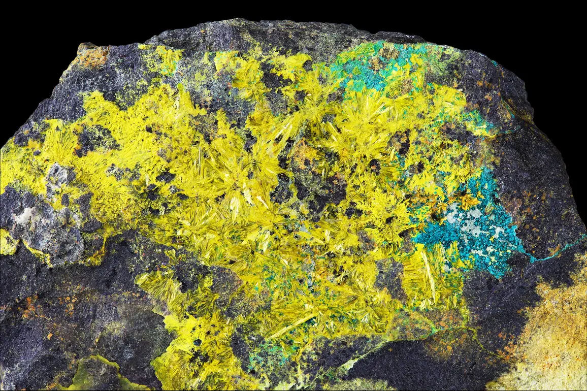 Roche grise, jaune et bleue